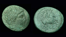 Macedon, King Philip II, Apollo with Youth on Horseback reverse